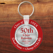 Rot, Weiß, Silver Custom, Class Wiedersehen Souven Schlüsselanhänger (Vorderseite)