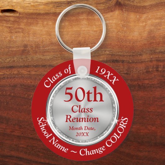 Rot, Weiß, Silver Custom, Class Wiedersehen Souven Schlüsselanhänger (Vorderseite)