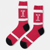 Rot-Weiß-Sportler Socken (Linkes Detail)