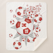 Rot-Weiß-Sportraum Fußball-Blowout Sherpadecke (Vorderseite)