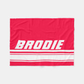 Rot-Weiß-Sportstreifen individuelle Name Vliesdeck Fleecedecke (Vorderseite (Horizontal))