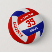 Rot-Weiß-Sportteam Jungs Volleyball Button (Vorderseite)