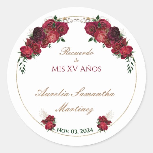 Rot, Weiß, Sticker aus Quinceñera (Vorderseite)