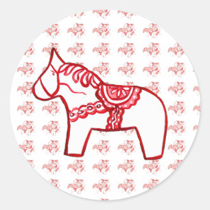 Rot-Weiß-Sticker Runder Aufkleber