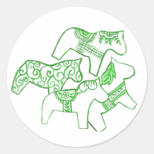 Rot-Weiß-Sticker Runder Aufkleber