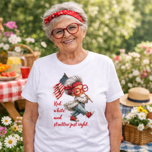 Rot, Weiß & Stolz Personalisiertes Patriotisches Tri-Blend Shirt