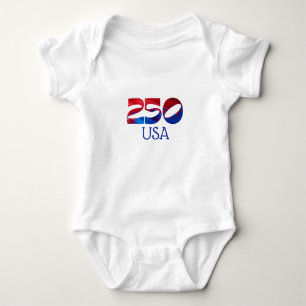 Rot Weiß Streifen Blau Sterne Amerika 250. Geburts Baby Strampler