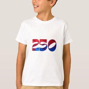 Rot Weiß Streifen Blau Sterne Amerika 250. Geburts T-Shirt