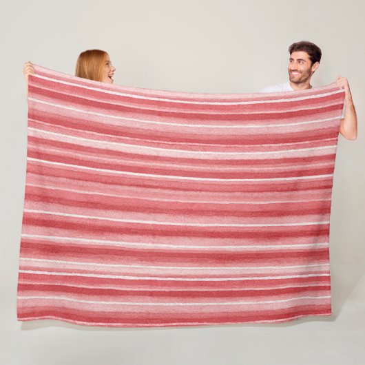 Rot-Weiß-Streifen Fleecedecke (Beispiel)