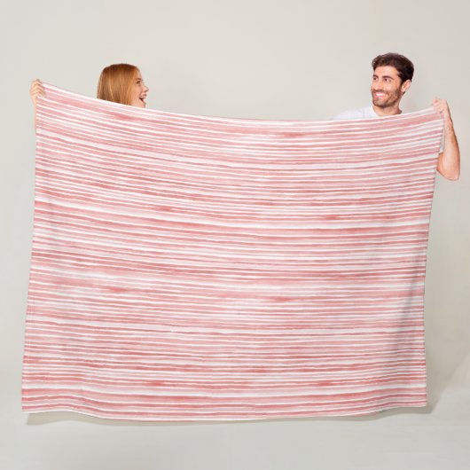 Rot-Weiß-Streifen Fleecedecke (Beispiel)