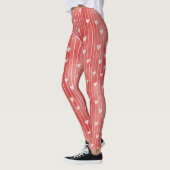 Rot-Weiß-Streifen-Herzen Leggings (Links)