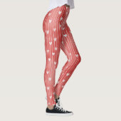 Rot-Weiß-Streifen-Herzen Leggings (Rechts)