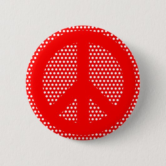 Rot-Weiß-Symbol für Frieden Button (Vorderseite)