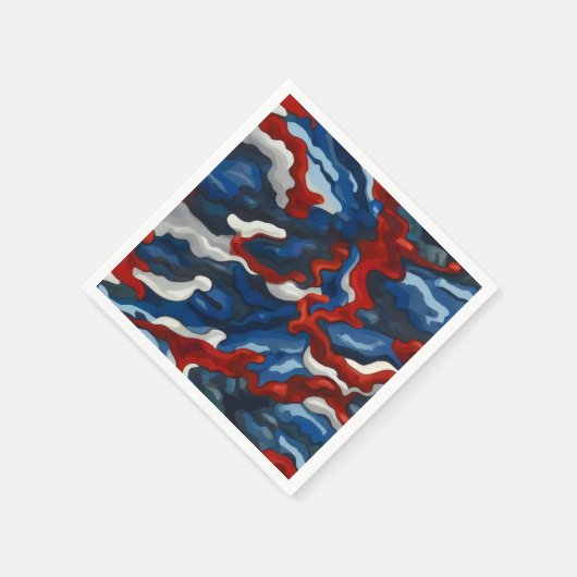 Rot-Weiß-Tarnung Serviette (Ecke)