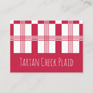 Rot-Weiß-Tartan-Karo-Karo-Streifen Visitenkarte