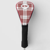 Rot-Weiß-Tartan-Karo-Monogramm Golf Headcover (Vorderseite)