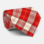 Rot-Weiß-Tartan Krawatte (Gerollt)