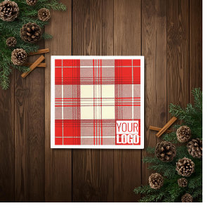 rot-weiß tartan - Logo hinzufügen Serviette