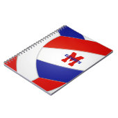 Rot-Weiß-Team Farbe Jungen Volleyball Notizblock (Linke Seite)