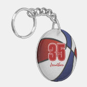 Rot-Weiß-Team Farbe Jungs Basketball Schlüsselanhänger (Vorderseite links)