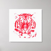 Rot-Weiß-Tiger-Gesicht Nah Leinwanddruck (Vorderseite)