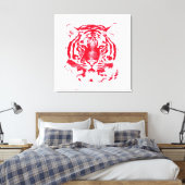 Rot-Weiß-Tiger-Gesicht Nah Leinwanddruck (Insitu (Schlafzimmer))