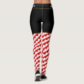 Rot & Weiß - trendige Liebe / Retro-Mode Leggings (Rückseite)