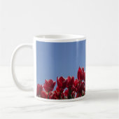 Rot-Weiß-Tulips-Feld Panorama-Tasse Kaffee Kaffeetasse (Links)