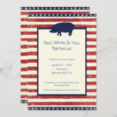Rot, Weiß u. Sie grillen Sie am 4. Juli Bday Einladung (Vorne/Hinten)