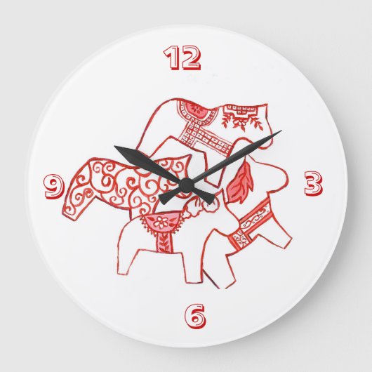 Rot-Weiß-Uhr Große Wanduhr (Vorderseite)