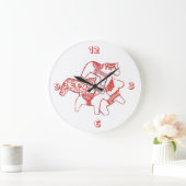 Rot-Weiß-Uhr Große Wanduhr (Zuhause)