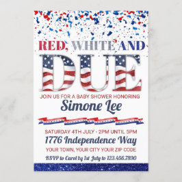 Rot weiß und ab 4. Juli Babydusche Einladung