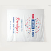 Rot weiß und ab 4. Juli Babydusche Hintergrund Wandteppich (Vorderseite (Horizontal))