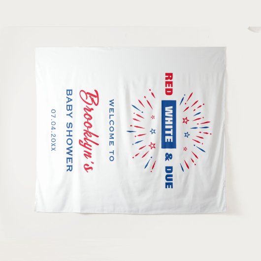 Rot weiß und ab 4. Juli Babydusche Hintergrund Wandteppich (Vorderseite (Horizontal))