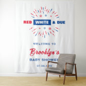 Rot weiß und ab 4. Juli Babydusche Hintergrund Wandteppich (Beispiel)