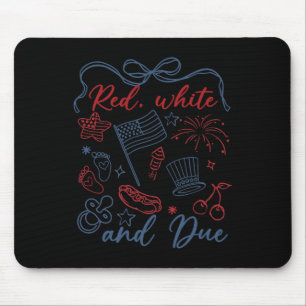 Rot weiß und ab 4. Juli Schwangerschaft Sommer USA Mousepad