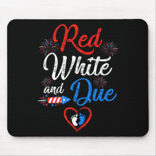Rot weiß und ab 4. Juli Schwangerschaft unabhängig Mousepad