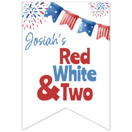 Rot-Weiß und Banner der 2 Geburtstagsparty