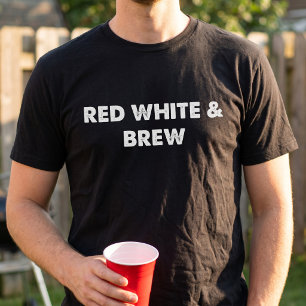 Rot Weiß und Bier Lustiger 4. Juli-Party-Liebhaber T-Shirt