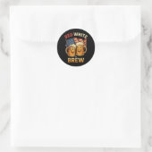 Rot Weiß Und Bier Runder Aufkleber (Tasche)