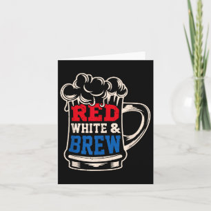 Rot weiß und Bier USA 4. Juli trinken Geschenk Karte