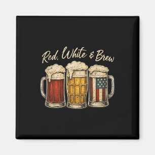 Rot Weiß Und Bier USA 4. Juli Trinkgeschenk _ Magnet