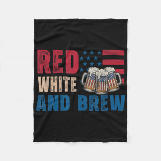 Rot Weiß Und Bierbrauen Lustig Retro USA Bier 4. J Fleecedecke