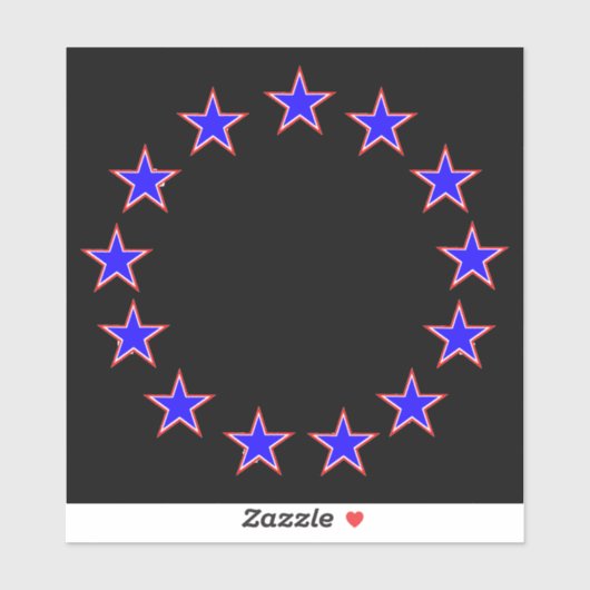 Rot weiß und Blau 13 Aufkleber (Blatt)