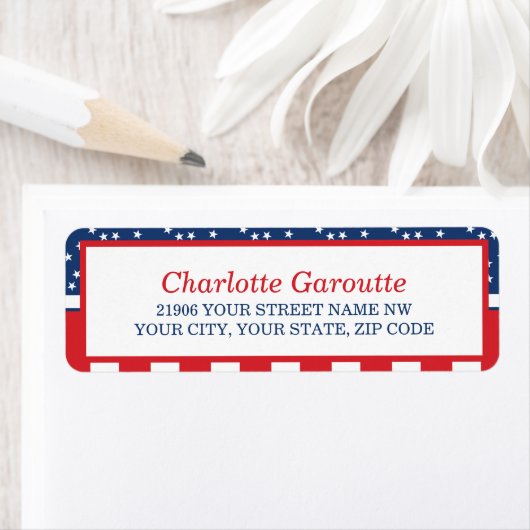 Rot, Weiß und Blau 4. Juli-Adressenkennzeichnung (Insitu)