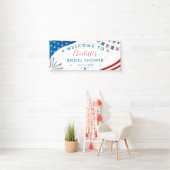 Rot Weiß und Blau 4. Juli Begrüßung Brautparty Banner (Insitu)