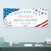 Rot Weiß und Blau 4. Juli Begrüßung Brautparty Banner (Messe)