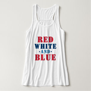 Rot Weiß und Blau 4. Juli Damen Tank Top