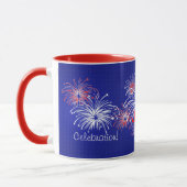 Rot, Weiß und Blau 4. Juli Feuerwerk Tasse (Links)