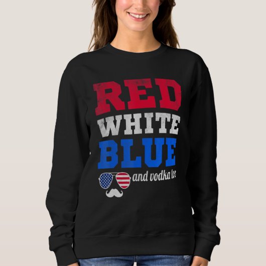 Rot weiß und blau 4. Juli Flagge Sweatshirt (Vorderseite)